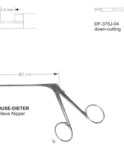 House Dieter Ear Polypus Forceps,Malleus Nipper, Down Cutting, 1.3Mm, Shaft Length 80Mm  (SS-375J-04)