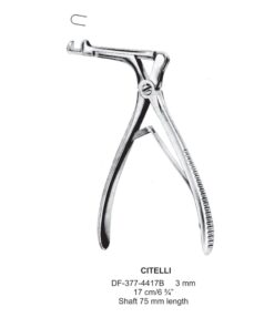Citelli Bone Punch Forcep, 17Cm, 3Mm Cut, Shaft Length 75Mm  (SS-377-4417B)