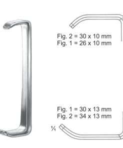 Farabeuf Retractors 11.5Cm Fig 1(26 X 10 Mm),(30 X 13 Mm) Fig 2(30 X 10 Mm),(34 X 13 Mm) (E-091-11)