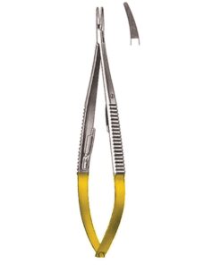 Castroviejo Micro Needle Holders Curved Tc 14.5Cm With Lock, Micro Profile 0.3 Mm (I-073-14Tc)