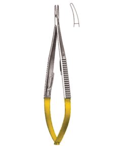 Castroviejo Micro Needle Holders Curved Tc 14.5Cm Smooth Jaw 0.3 Mm (I-075-14Tc)