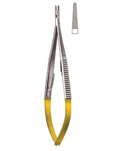 Castroviejo Micro Needle Holders Straight Tc 18Cm With Lock, Micro Profile 0.3 Mm (I-076-18Tc)