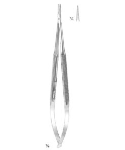Micro Needle Holders Straight 15Cm With Lock, Stainless Steel, Diamond Coated Jaw 11 X 0.4 Mm (I-088-15)