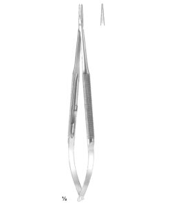 Micro Needle Holders Straight 15Cm Without Lock, Stainless Steel, Diamond Coated Jaw 11 X 0.4 Mm (I-090-15)