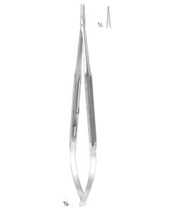 Micro Needle Holders Straight 18Cm With Lock, Stainless Steel, Diamond Coated Jaw 11 X 0.4 Mm (I-092-15)