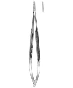 Micro Needle Holders Straight 21Cm With Lock, Stainless Steel, Diamond Coated Jaw 11,0 X 0,8 Mm (I-116-21)