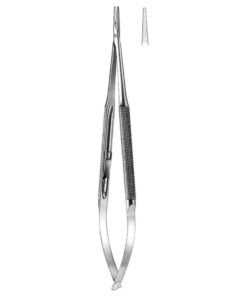 Micro Needle Holders Straight 23Cm With Lock, Stainless Steel, Diamond Coated Jaw 11,0 X 0,8 Mm (I-120-23)