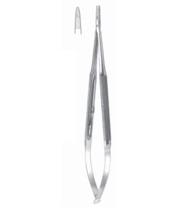 Micro Needle Holders Straight 15Cm Without Lock, Stainless Steel, Diamond Coated Jaw 2.0 Mm Wide (I-126-15)