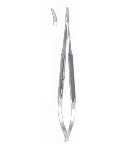 Micro Needle Holders Curved 23Cm Without Lock, Stainless Steel, Diamond Coated Jaw 2.0 Mm Wide (I-139-23)