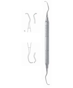 Langer Scalers Ti 17.5Cm Universal Curette, Hollow Handle Fig 3/4 8 Mm Maxilla, Lateral Teeth, Mesial/Distal (Q-070-02)