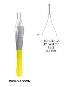 Tc-Micro Adson Dissecting Forcpes, 12Cm, 1X2 Teeth, 0.3Mm (Tcf.01.12A)