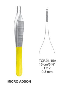 Tc-Micro Adson Dissecting Forcpes, 15Cm, 1X2 Teeth, 0.3Mm (Tcf.01.15A)