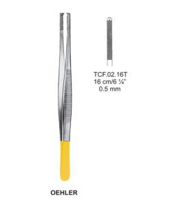 Tc-Oehler Dissecting Forceps, 16Cm, 1X2 Teeth, 0.5Mm (Tcf.02.16T)
