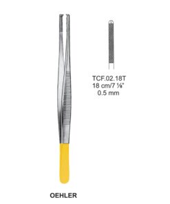 Tc-Oehler Dissecting Forceps, 18Cm, 1X2 Teeth, 0.5Mm (Tcf.02.18T)