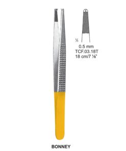 Tc-Bonney Dissecting Forceps, 18Cm, 1X2 Teeth, 0.5Mm (Tcf.03.18T)