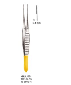 Tc-Gillies Tissue Forceps, 15Cm, 1X2 Teeth, 0.4Mm (Tcf.04.15)