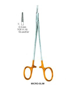 Tc-Micro-Slim Needle Holders Serrated 0.3Mm, 15Cm V.Notch  (Tcf.11.15)
