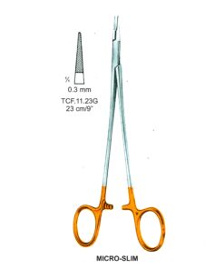 Tc-Micro-Slim Needle Holders Serrated 0.3Mm, 23Cm V.Notch  (Tcf.11.23G)