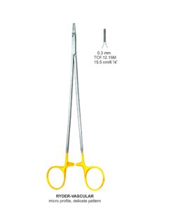 Tc-Mini-Ryder Needle Holders Serrated 0.3Mm, 15.5Cm V.Notch  (Tcf.12.15M)