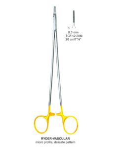Tc-Mini-Ryder Needle Holders Serrated 0.3Mm, 20Cm V.Notch  (Tcf.12.20M)