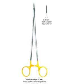 Tc-Mini-Ryder Needle Holders Serrated 0.3Mm, 26Cm V.Notch  (Tcf.12.26M)