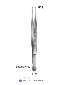 Titanium-Standard Tissue Forceps, Str, 1:2 Teeth, 18Cm (Tn-0430635)