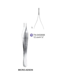 Titanium Micro-Adson Dressing Forceps, Str, Serrated, 12Cm (Tn-0450698)