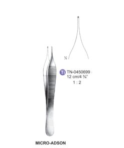 Titanium Micro-Adson Tissue Forceps, Str, 1:2 Teeth, 12Cm (Tn-0450699)