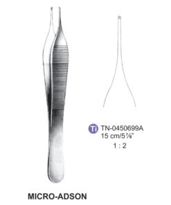 Titanium Micro-Adson Tissue Forceps, Str, 1:2 Teeth, 15Cm (Tn-045069A)