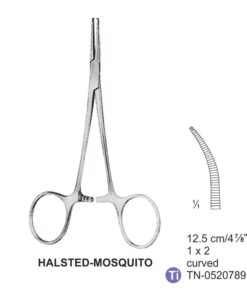 Titanium-Halsted-Mosquito Artery Forceps, Cvd, 1X2 Teeth, 12.5Cm (Tn-0520789)